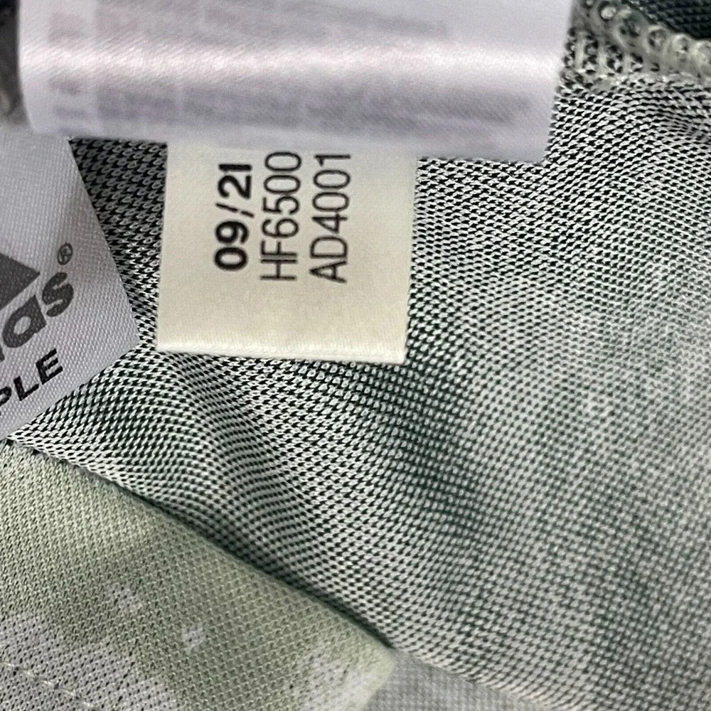 Adidas Polo Shirt‎ Men Medium Gray White Horizon Print Golfing Preppy Adult